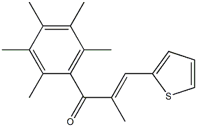 2-methyl-1-(2,3,4,5,6-pentamethylphenyl)-3-(2-thienyl)prop-2-en-1-one Struktur