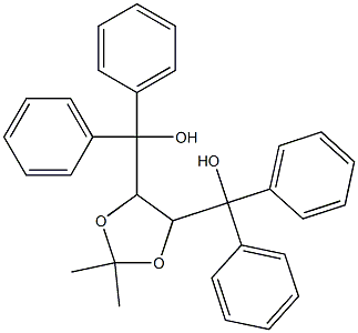 {5-[hydroxy(diphenyl)methyl]-2,2-dimethyl-1,3-dioxolan-4-yl}(diphenyl)methanol Struktur