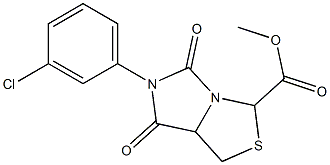 methyl 6-(3-chlorophenyl)-5,7-dioxotetrahydro-1H-imidazo[1,5-c][1,3]thiazole-3-carboxylate Struktur