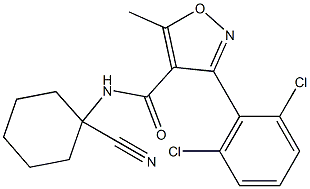 N4-(1-cyanocyclohexyl)-3-(2,6-dichlorophenyl)-5-methyl-4-isoxazolecarboxamide Struktur