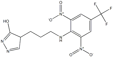 4-{3-[2,6-dinitro-4-(trifluoromethyl)anilino]propyl}-4H-pyrazol-3-ol Struktur