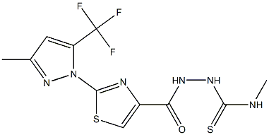 N-methyl-2-({2-[3-methyl-5-(trifluoromethyl)-1H-pyrazol-1-yl]-1,3-thiazol-4-yl}carbonyl)-1-hydrazinecarbothioamide Struktur