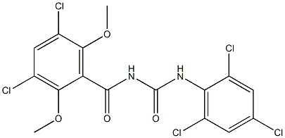 N-(3,5-dichloro-2,6-dimethoxybenzoyl)-N'-(2,4,6-trichlorophenyl)urea Struktur