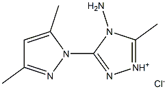 4-amino-3-(3,5-dimethyl-1H-pyrazol-1-yl)-5-methyl-4H-1,2,4-triazol-1-ium chloride Struktur