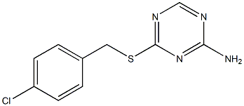 4-[(4-chlorobenzyl)thio]-1,3,5-triazin-2-amine Struktur