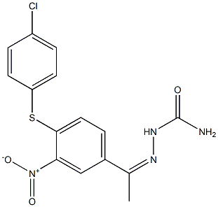 2-(1-{4-[(4-chlorophenyl)thio]-3-nitrophenyl}ethylidene)hydrazine-1-carboxamide Struktur