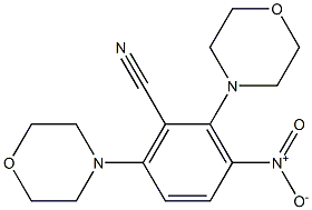 2,6-dimorpholino-3-nitrobenzonitrile Struktur