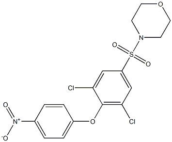 4-{[3,5-dichloro-4-(4-nitrophenoxy)phenyl]sulfonyl}morpholine Struktur