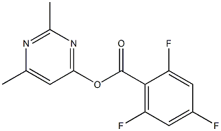 2,6-dimethyl-4-pyrimidinyl 2,4,6-trifluorobenzenecarboxylate Struktur