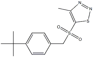 5-{[4-(tert-butyl)benzyl]sulfonyl}-4-methyl-1,2,3-thiadiazole Struktur