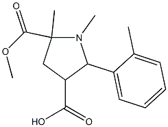 5-(methoxycarbonyl)-1,5-dimethyl-2-(2-methylphenyl)-3-pyrrolidinecarboxylic acid Struktur