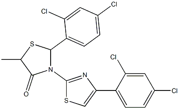 2-(2,4-dichlorophenyl)-3-[4-(2,4-dichlorophenyl)-1,3-thiazol-2-yl]-5-methyl-1,3-thiazolan-4-one Struktur