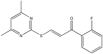 3-[(4,6-dimethylpyrimidin-2-yl)thio]-1-(2-fluorophenyl)prop-2-en-1-one Struktur