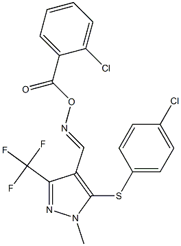 4-({[(2-chlorobenzoyl)oxy]imino}methyl)-5-[(4-chlorophenyl)sulfanyl]-1-methyl-3-(trifluoromethyl)-1H-pyrazole Struktur