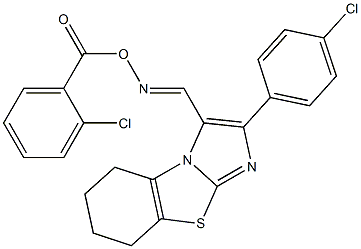 3-({[(2-chlorobenzoyl)oxy]imino}methyl)-2-(4-chlorophenyl)-5,6,7,8-tetrahydroimidazo[2,1-b][1,3]benzothiazole Struktur