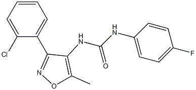 N-[3-(2-chlorophenyl)-5-methylisoxazol-4-yl]-N'-(4-fluorophenyl)urea Struktur