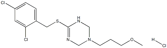 6-[(2,4-dichlorobenzyl)thio]-3-(3-methoxypropyl)-1,2,3,4-tetrahydro-1,3,5-triazine hydrochloride Struktur