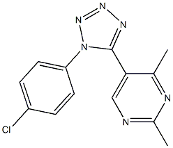 5-[1-(4-chlorophenyl)-1H-1,2,3,4-tetraazol-5-yl]-2,4-dimethylpyrimidine Struktur