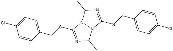 3,6-di[(4-chlorobenzyl)thio]-1,4-dimethyl-1H,4H-2,3a,5,6a-tetraazapentalene Struktur