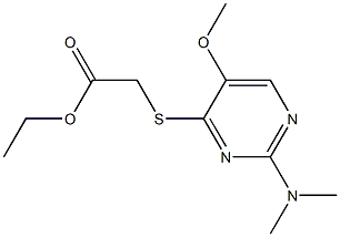 ethyl 2-{[2-(dimethylamino)-5-methoxy-4-pyrimidinyl]sulfanyl}acetate Struktur