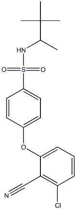 N1-(1,2,2-trimethylpropyl)-4-(3-chloro-2-cyanophenoxy)benzene-1-sulfonamide Struktur