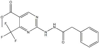 methyl 2-[2-(2-phenylacetyl)hydrazino]-4-(trifluoromethyl)pyrimidine-5-carboxylate Struktur