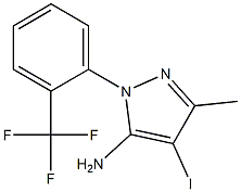 4-iodo-3-methyl-1-[2-(trifluoromethyl)phenyl]-1H-pyrazol-5-amine Struktur