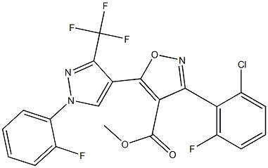 methyl 3-(2-chloro-6-fluorophenyl)-5-[1-(2-fluorophenyl)-3-(trifluoromethyl)-1H-pyrazol-4-yl]-4-isoxazolecarboxylate Struktur