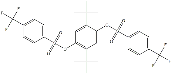 2,5-di(tert-butyl)-4-({[4-(trifluoromethyl)phenyl]sulfonyl}oxy)phenyl 4-(trifluoromethyl)benzene-1-sulfonate Struktur