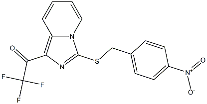 2,2,2-trifluoro-1-{3-[(4-nitrobenzyl)thio]imidazo[1,5-a]pyridin-1-yl}ethan-1-one Struktur