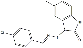 3-[2-(4-chlorobenzylidene)hydrazono]-5-methylindolin-2-one Struktur