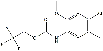 2,2,2-trifluoroethyl 4-chloro-2-methoxy-5-methylphenylcarbamate Struktur