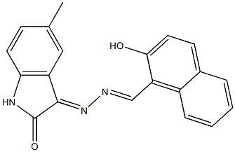 3-{2-[(2-hydroxy-1-naphthyl)methylidene]hydrazono}-5-methylindolin-2-one Struktur