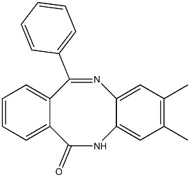 2,3-dimethyl-11-phenyl-5,6-dihydrodibenzo[b,f][1,4]diazocin-6-one Struktur