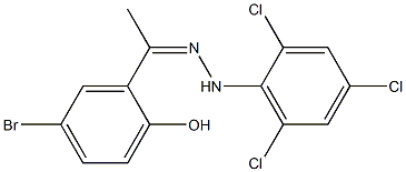 1-(5-bromo-2-hydroxyphenyl)ethan-1-one 1-(2,4,6-trichlorophenyl)hydrazone Struktur