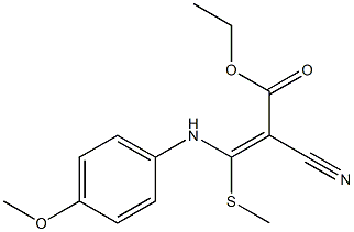 ethyl 2-cyano-3-(4-methoxyanilino)-3-(methylthio)acrylate Struktur