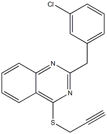 2-(3-chlorobenzyl)-4-(2-propynylsulfanyl)quinazoline Struktur