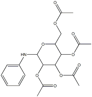 3,5-di(acetyloxy)-2-[(acetyloxy)methyl]-6-anilinotetrahydro-2H-pyran-4-yl a cetate Struktur