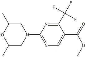 methyl 2-(2,6-dimethylmorpholino)-4-(trifluoromethyl)pyrimidine-5-carboxylate Struktur