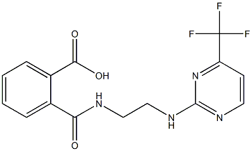 2-{[(2-{[4-(trifluoromethyl)pyrimidin-2-yl]amino}ethyl)amino]carbonyl}benzoic acid Struktur