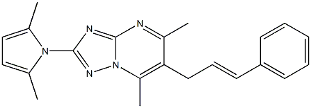 2-(2,5-dimethyl-1H-pyrrol-1-yl)-5,7-dimethyl-6-[(E)-3-phenyl-2-propenyl][1,2,4]triazolo[1,5-a]pyrimidine Struktur