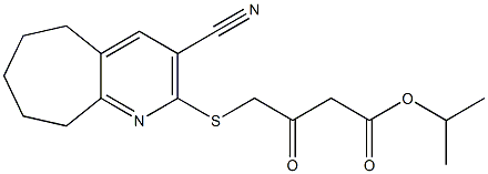 isopropyl 4-[(3-cyano-6,7,8,9-tetrahydro-5H-cyclohepta[b]pyridin-2-yl)sulfanyl]-3-oxobutanoate Struktur