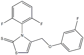 3-(2,6-difluorophenyl)-4-[(3-fluorophenoxy)methyl]-1,3-thiazole-2(3H)-thione Struktur