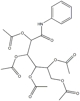 2,3-di(acetyloxy)-4-anilino-1-[1,2-di(acetyloxy)ethyl]-4-oxobutyl acetate Struktur