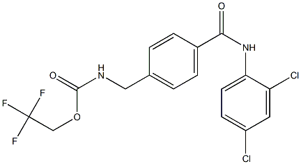 2,2,2-trifluoroethyl N-{4-[(2,4-dichloroanilino)carbonyl]benzyl}carbamate Struktur