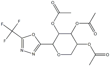 3,5-di(acetyloxy)-2-[5-(trifluoromethyl)-1,3,4-oxadiazol-2-yl]tetrahydro-2H-pyran-4-yl acetate Struktur