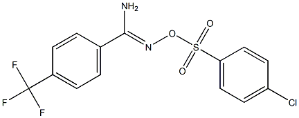 N'-{[(4-chlorophenyl)sulfonyl]oxy}-4-(trifluoromethyl)benzenecarboximidamide Struktur