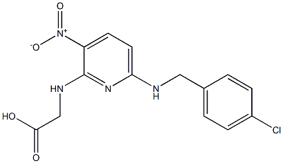 2-({6-[(4-chlorobenzyl)amino]-3-nitro-2-pyridinyl}amino)acetic acid Struktur