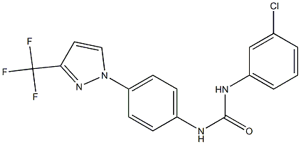 N-(3-chlorophenyl)-N'-{4-[3-(trifluoromethyl)-1H-pyrazol-1-yl]phenyl}urea Struktur