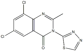 6,8-dichloro-2-methyl-3-(1,3,4-thiadiazol-2-yl)-4(3H)-quinazolinone Struktur